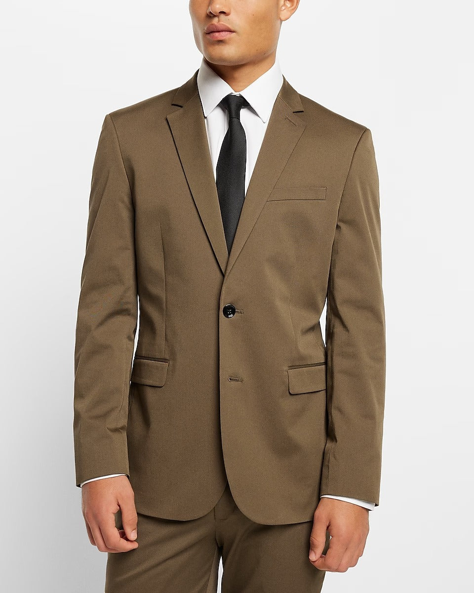Mens Vintage Olive Brown Tuxedo Suit
