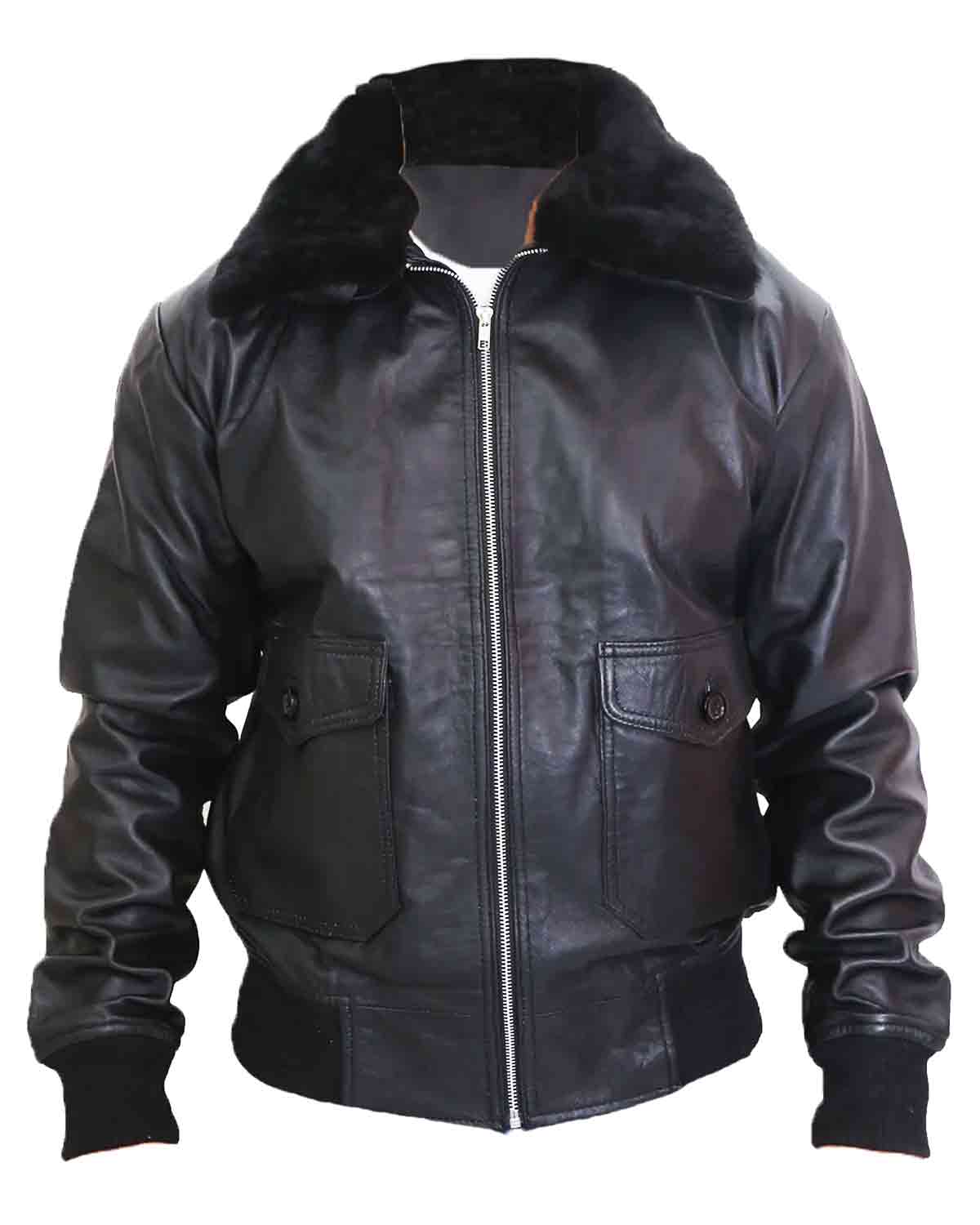 Men's G1 Navy Black Leather Jacket