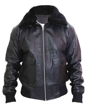 Men's G1 Navy Black Leather Jacket