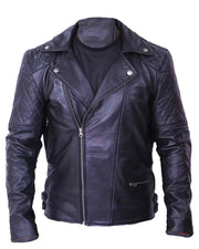 Men's Biker Black Quilted Leather Jacket