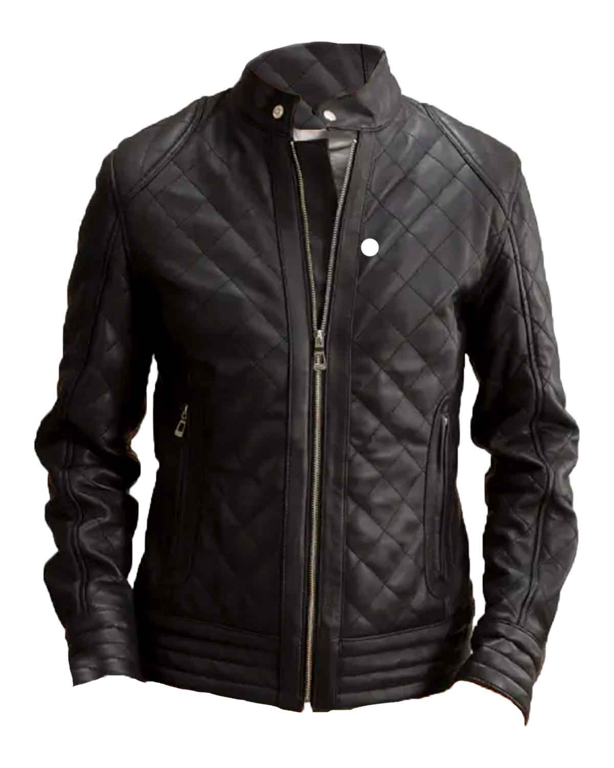 Men’s Black Faux Racer Leather Jacket