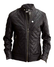 Men’s Black Faux Racer Leather Jacket