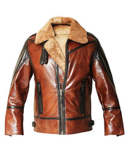 Mens B3 Shearling Aviator Distressed Jacket