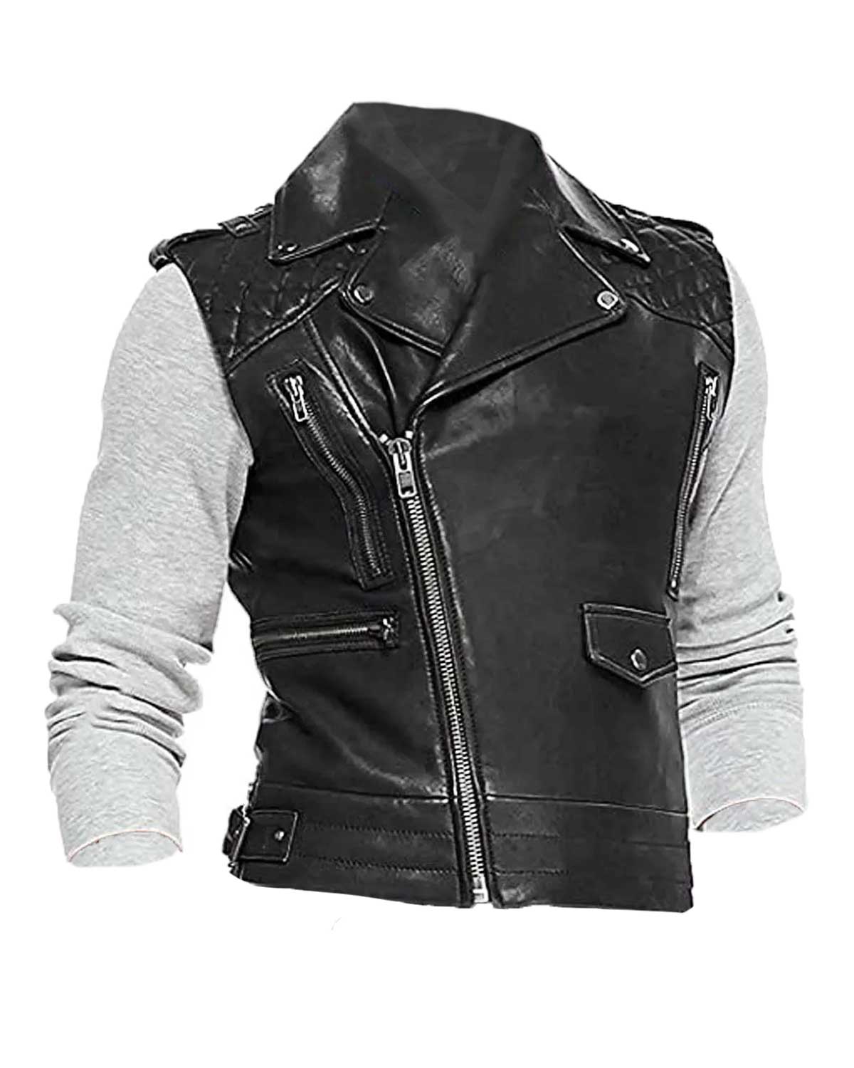 Men’s Cafe Racer Asymmetrical Zipper Vest