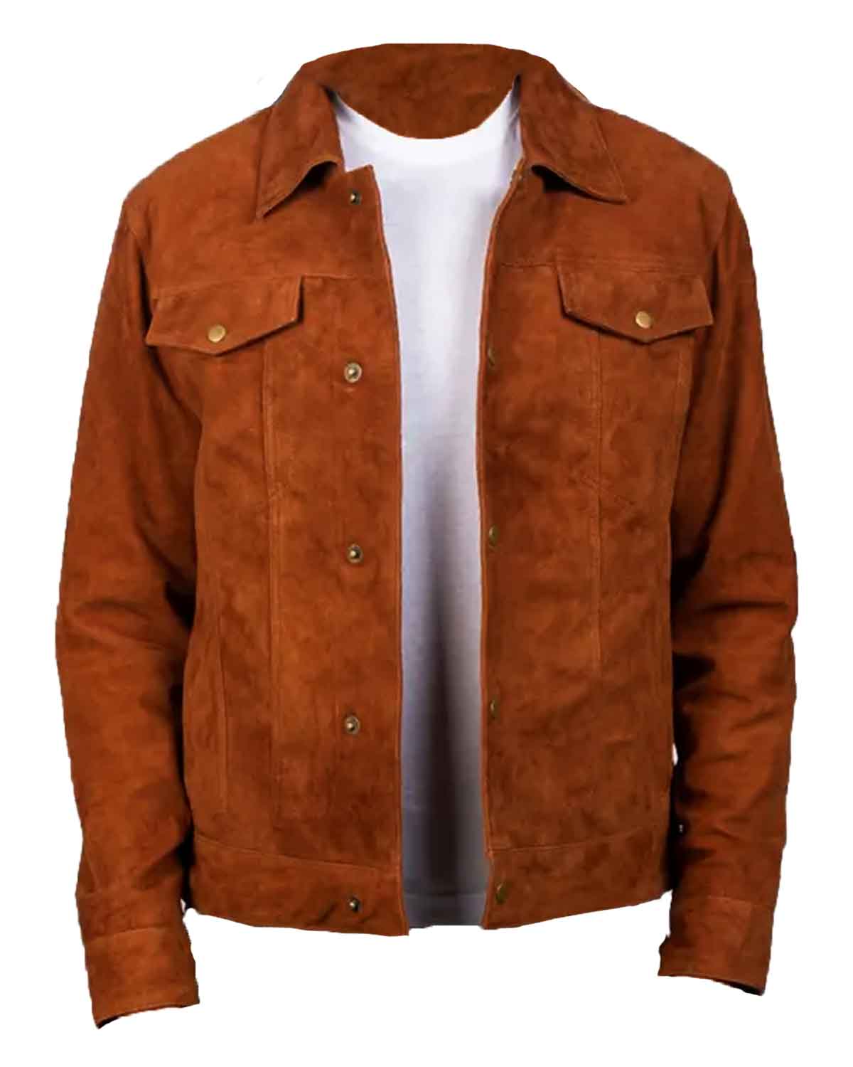 Men’s Brown Suede Trucker Jacket