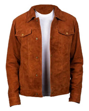 Men’s Brown Suede Trucker Jacket