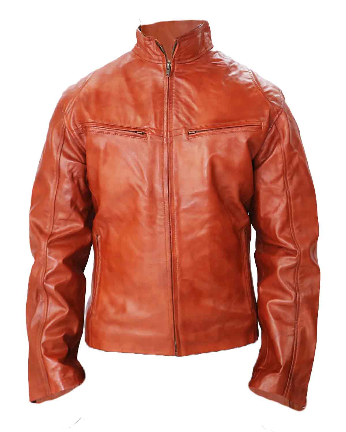 Men's Fashion Brown Genuine Leather Jacket