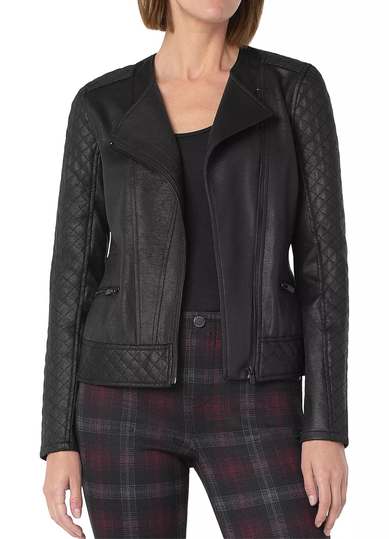Womens Vintage Black Biker Leather Jacket