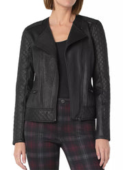 Womens Vintage Black Biker Leather Jacket