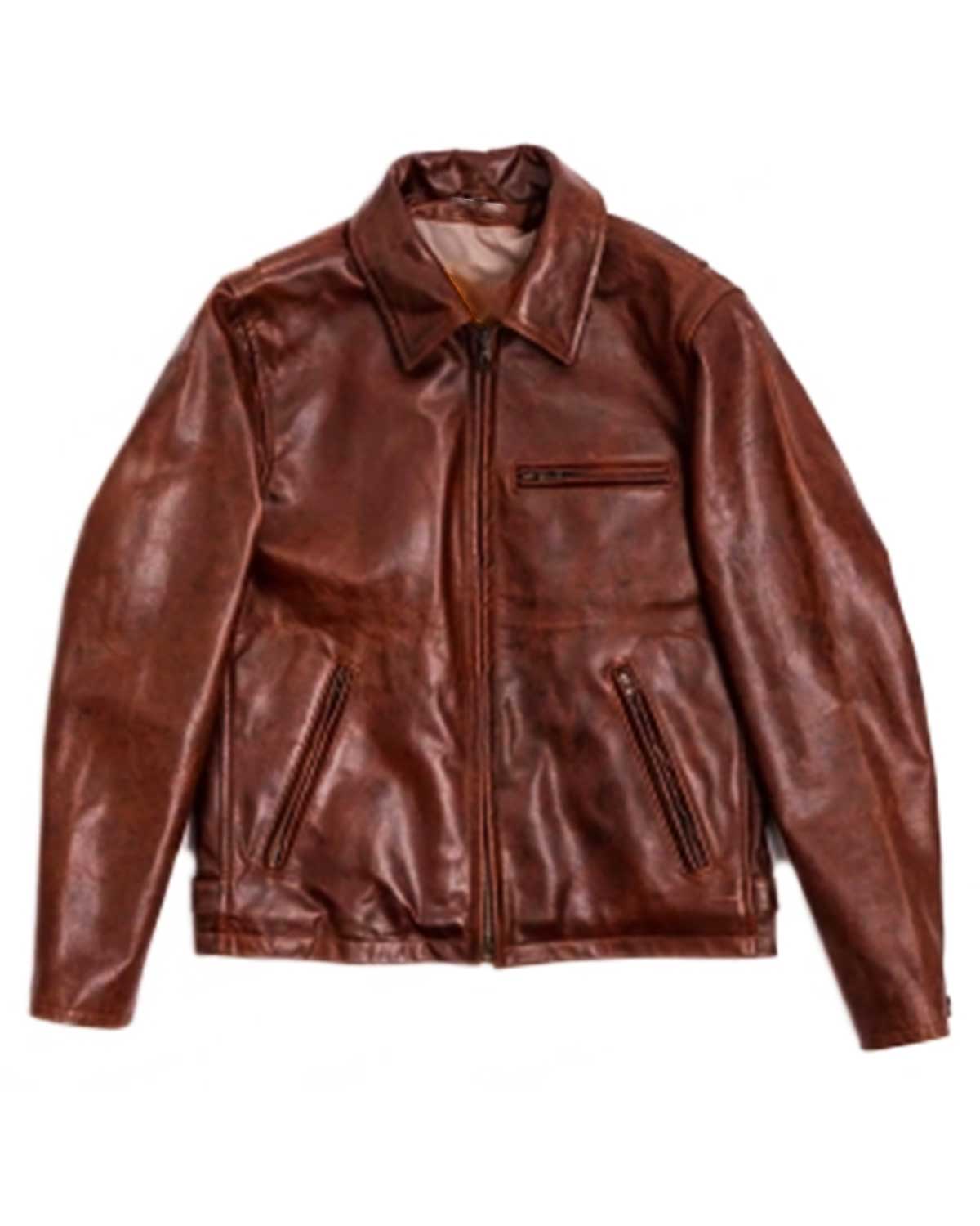 Men’s Street Wear Vintage Brown Leather Jacket
