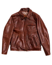Men’s Street Wear Vintage Brown Leather Jacket