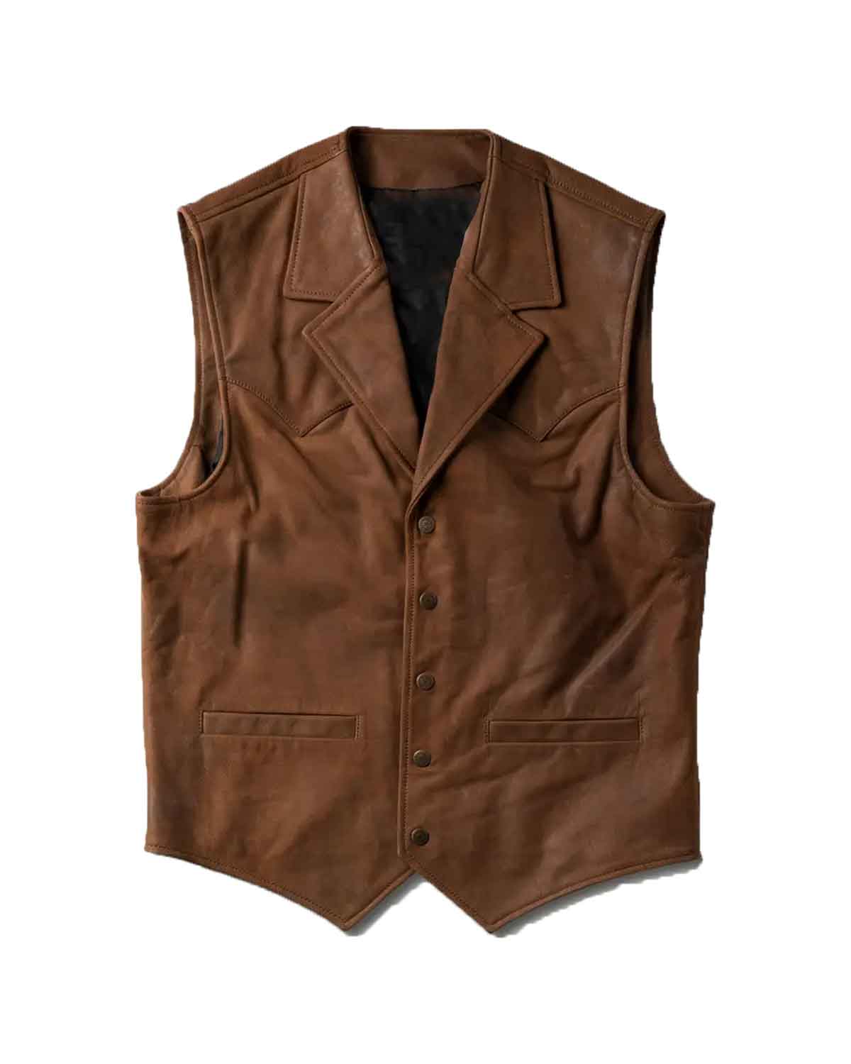 Men’s Classic Brown Western Leather Vest
