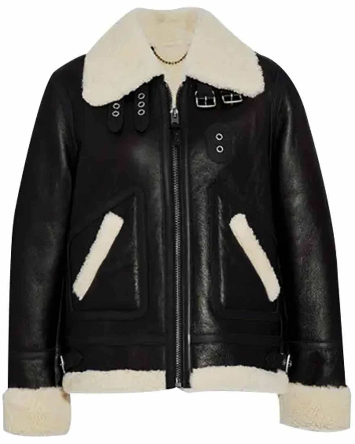 Womens B3 Aviator Shearling Leather Jacket