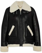 Womens B3 Aviator Shearling Leather Jacket