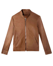 Men’s Classic Cafe Racer Leather Jacket