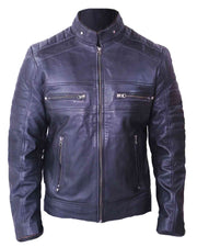 Men's Cafe Racer Black Leather Jacket