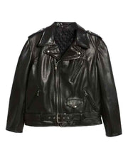 Men’s Cowhide Moto Black Leather Jacket