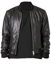 Men’s Black Bomber Leather Jacket