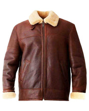 Mens Aviator Brown Leather Jacket