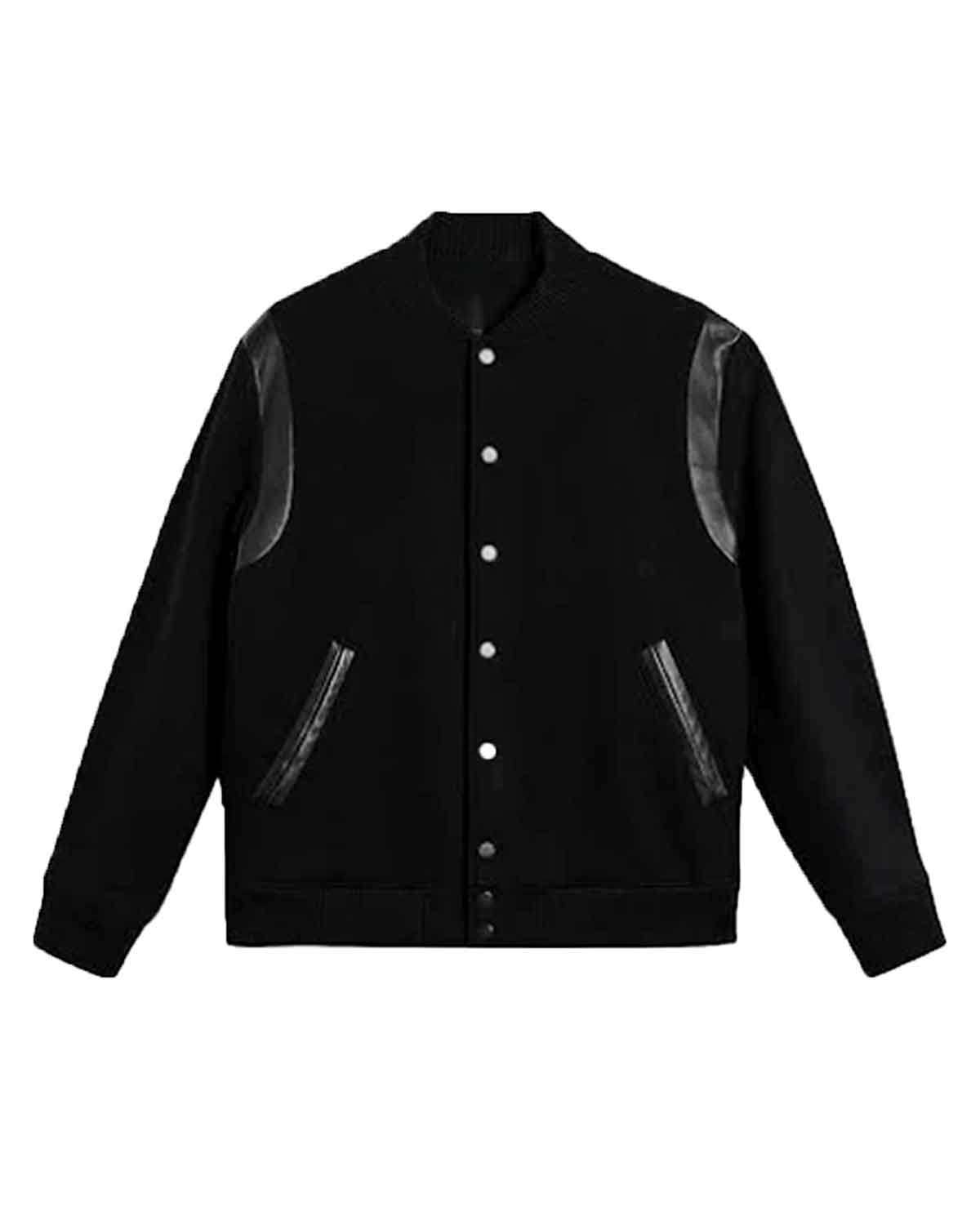 Men’s Classic Black Varsity Jacket