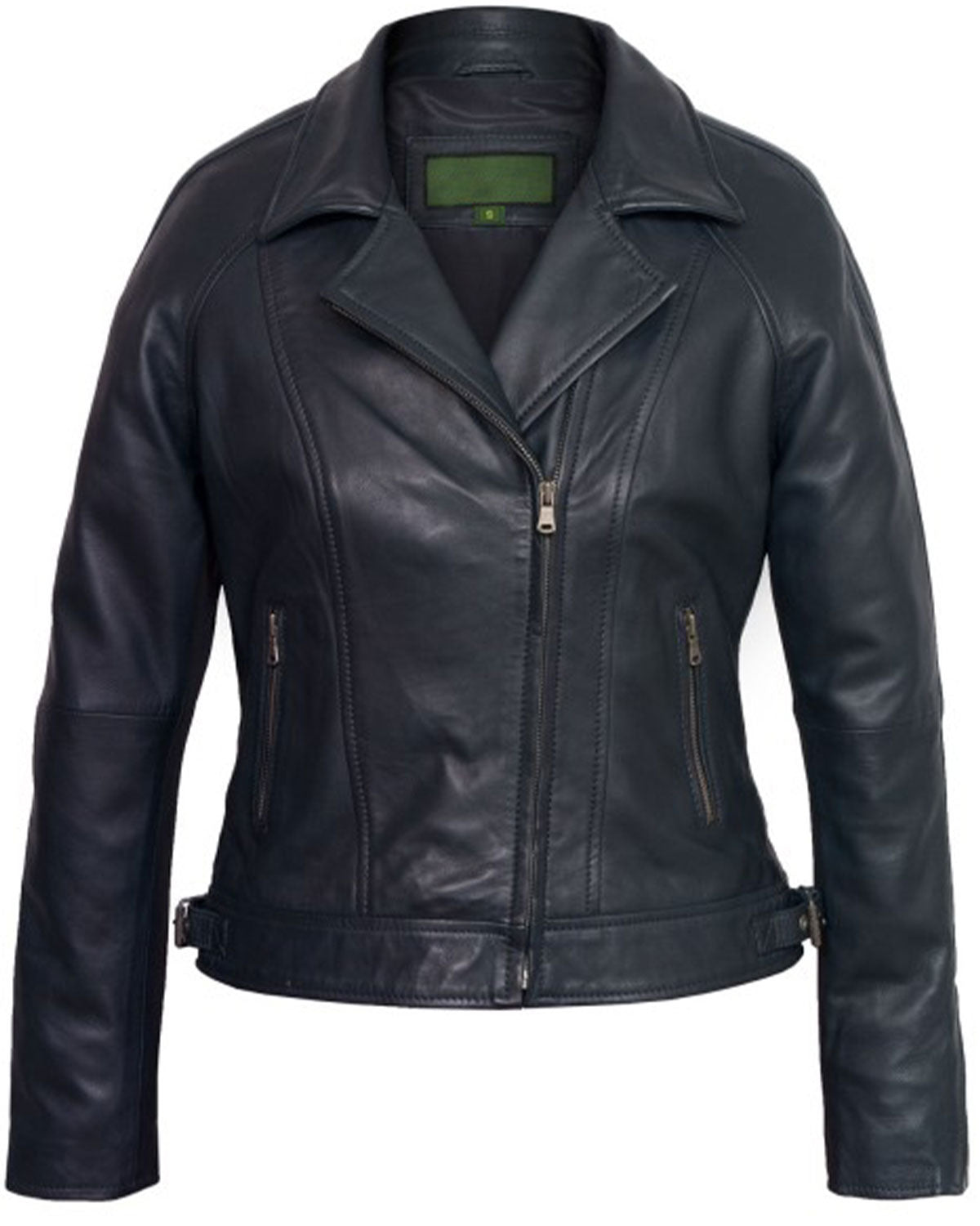 Women’s Navy Leather Jacket