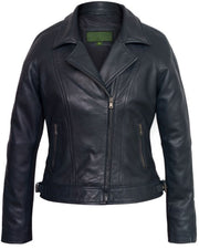 Women’s Navy Leather Jacket