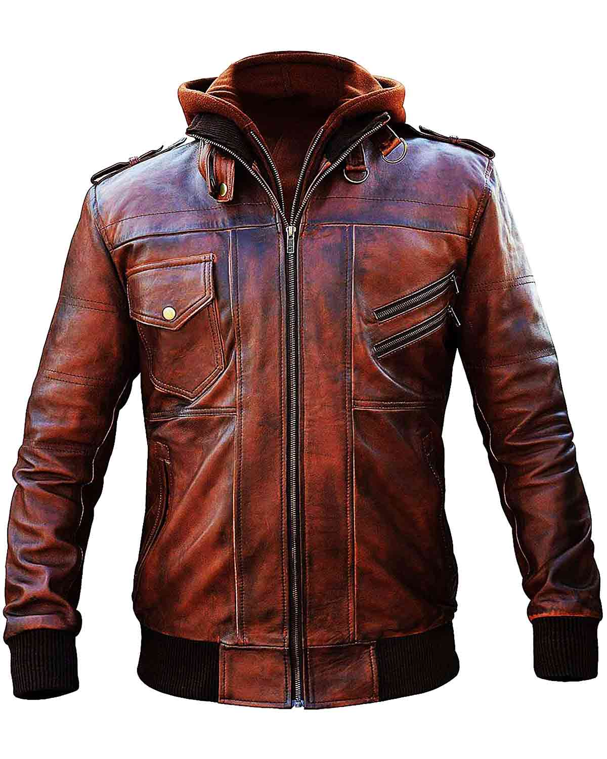 Cafe Racer Brando Vintage Motorcycle Retro Leather Jacket