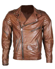 Men's Brown Motorcycle Leather Jacket