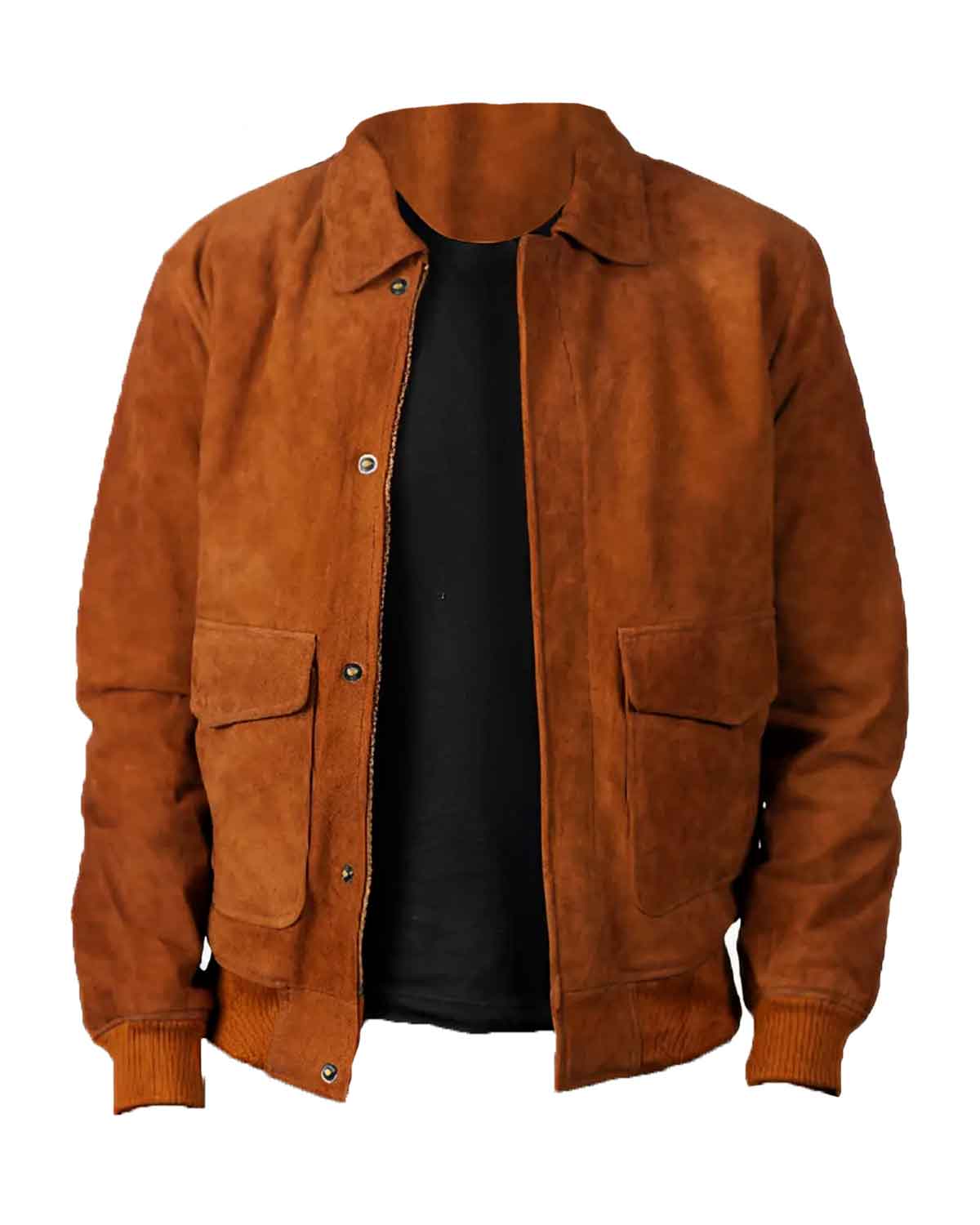 Men’s Brown Suede Bomber Jacket