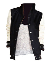 Women’s Cream and Black Varsity Jacket