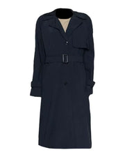 Women’s Long Navy Blue Trench Coat