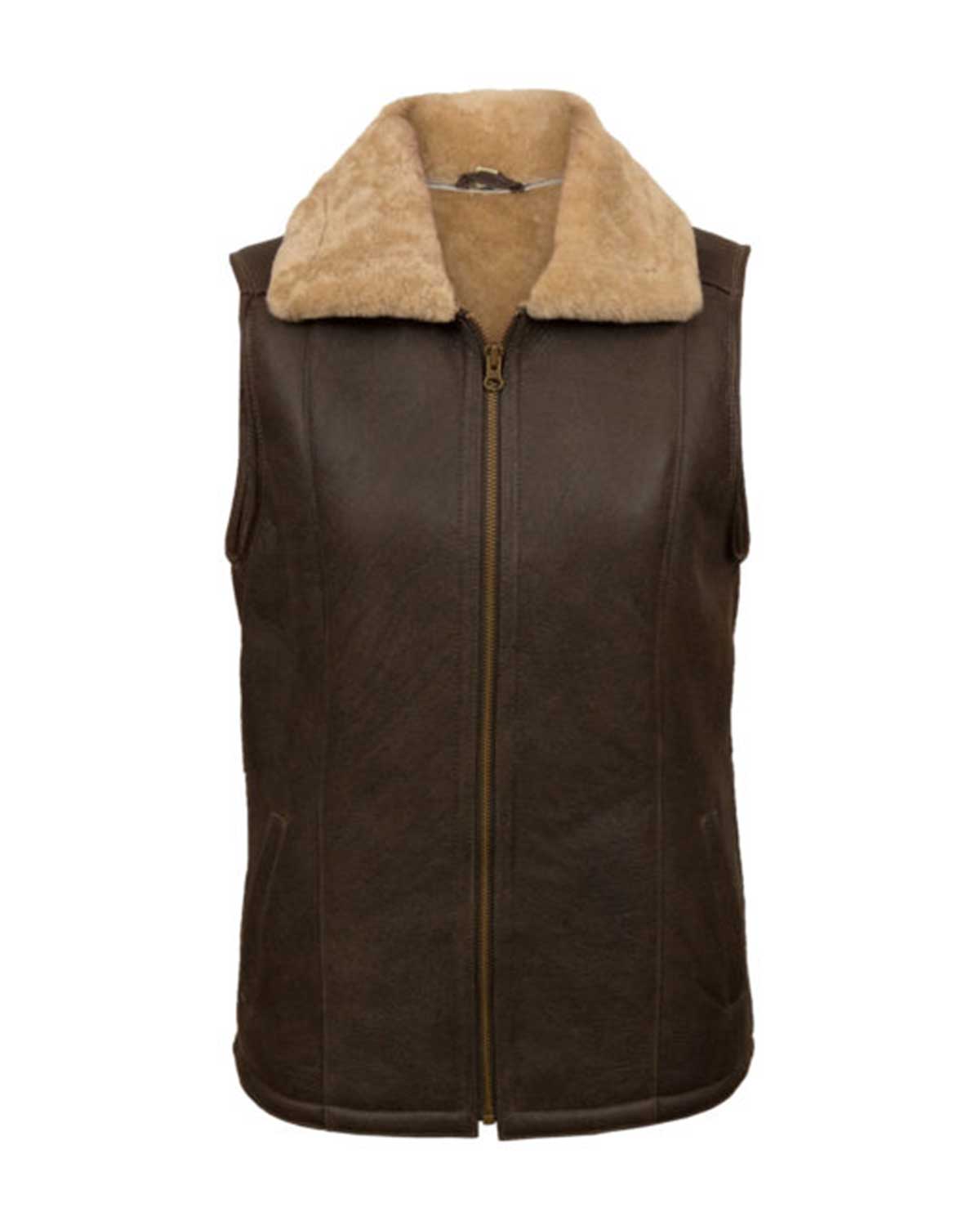 Women’s Brown Sheepskin Gilet