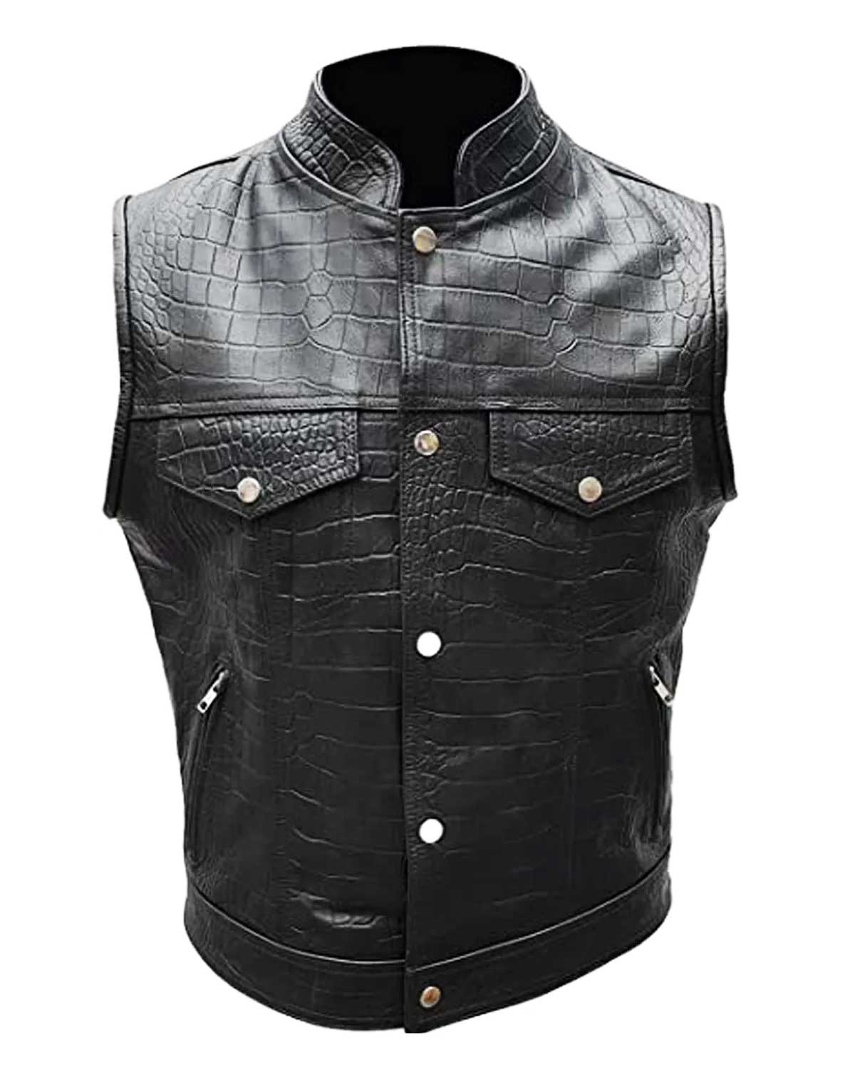 Men’s Motorcycle Alligator Leather Vest