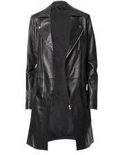 Women’s Slim Fit Black Leather Long Coat