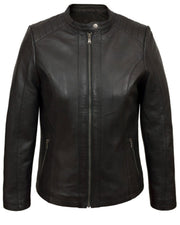 Womens Black Leather Biker Jacket