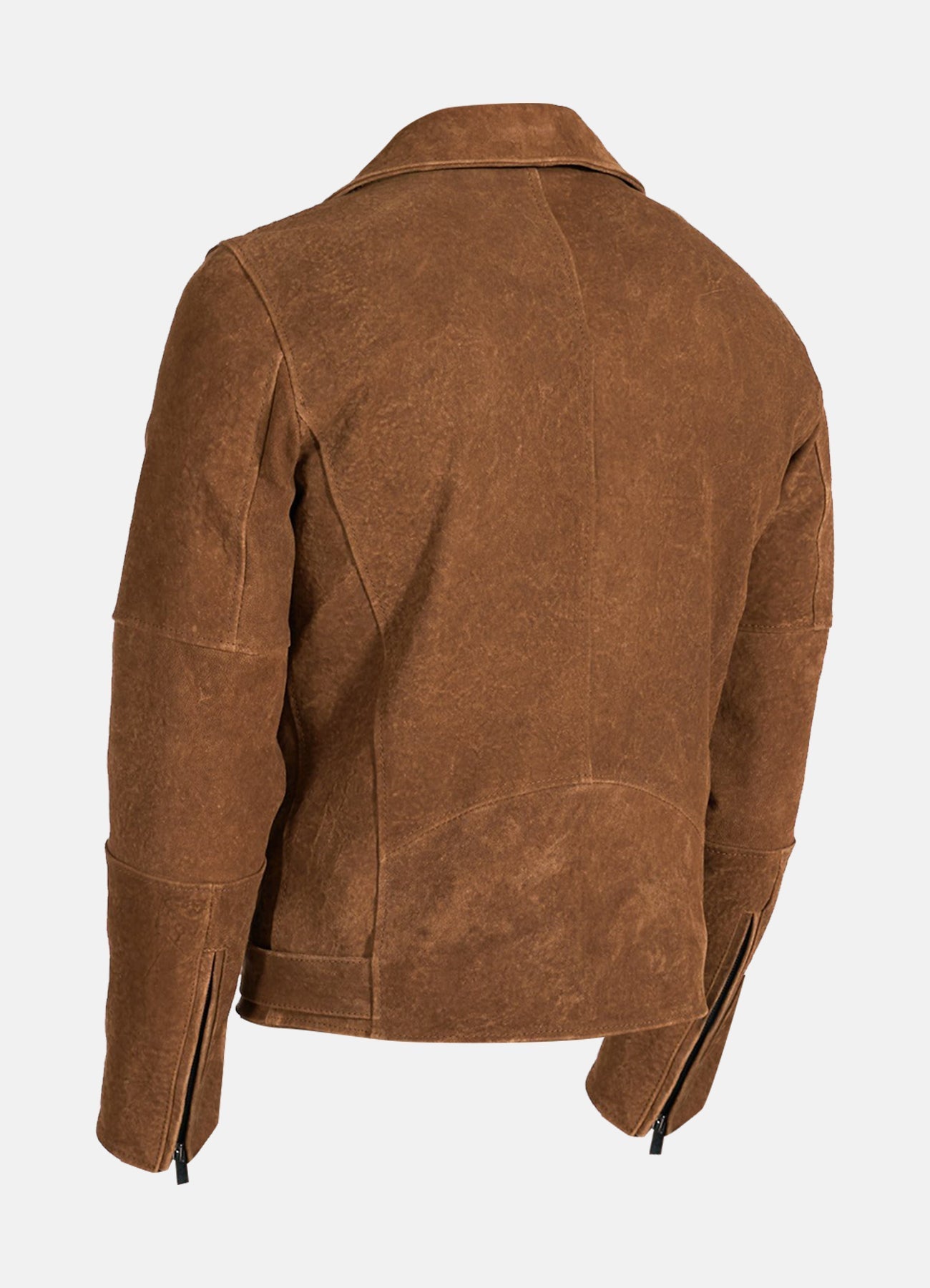 Mens Camel Brown Suede Leather Jacket
