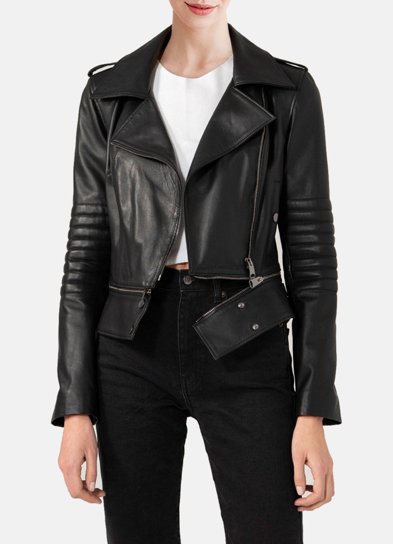 Womens Iconic Black Biker Leather Jacket