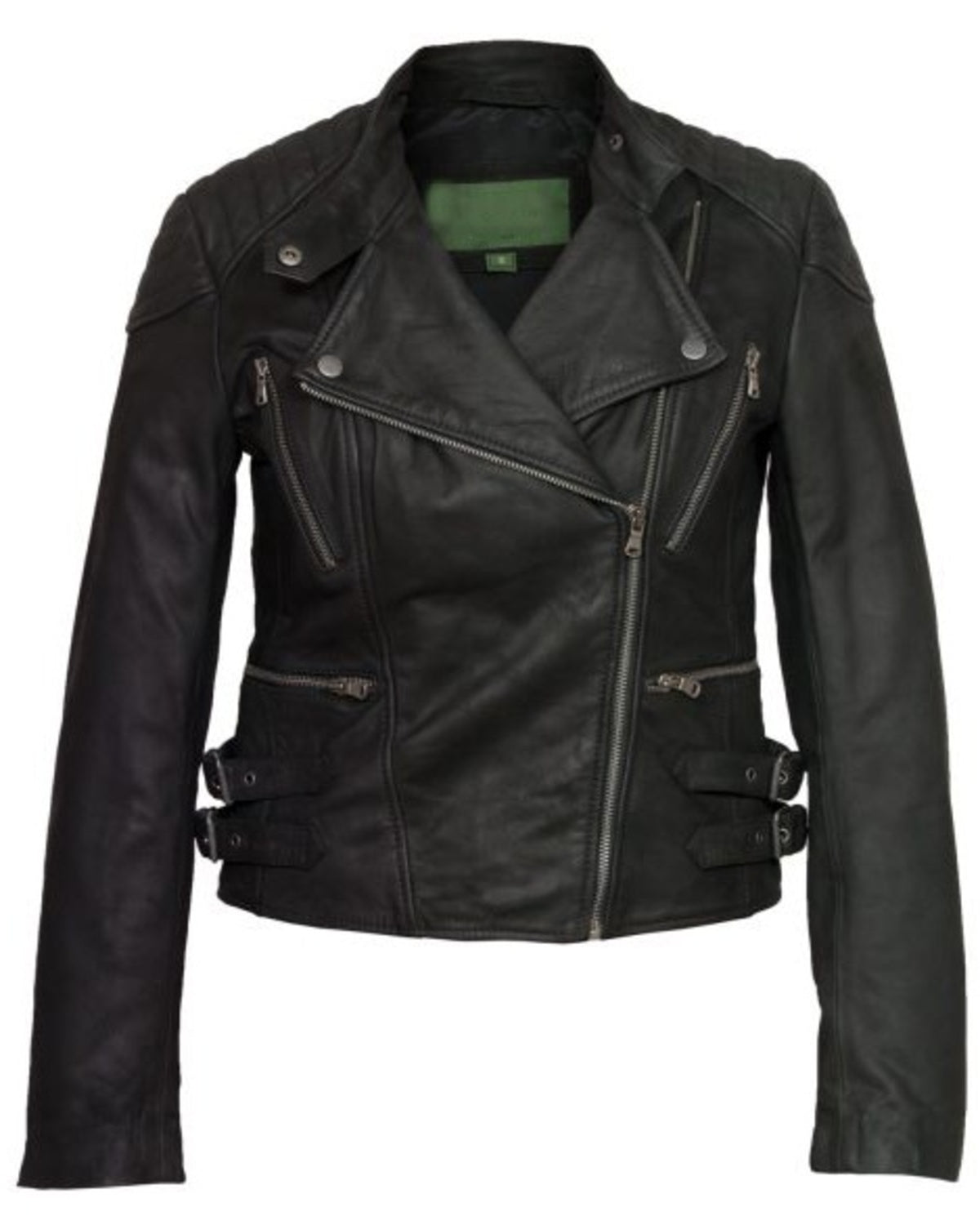 Women’s Black Leather Biker Jacket