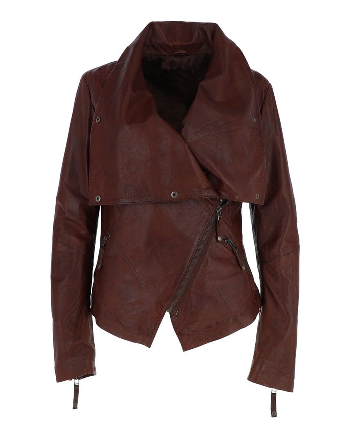 Women's Oxblood Biker Leather Jacket