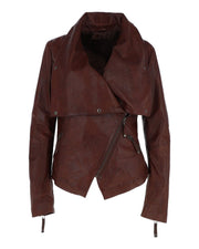 Women's Oxblood Biker Leather Jacket