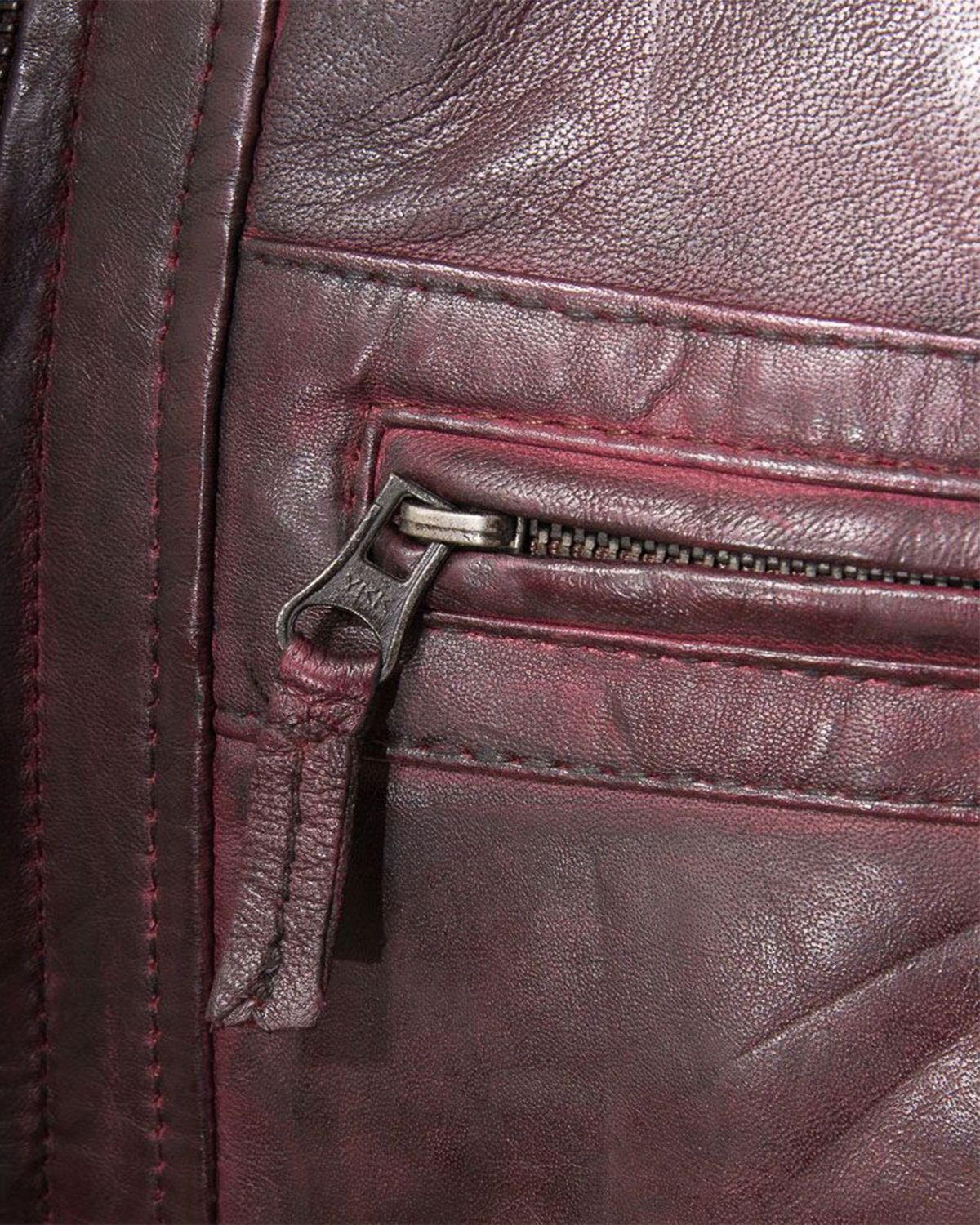 Men's Oxblood Quilted Shoulder Cafe Racer Biker Real Leather Jacket