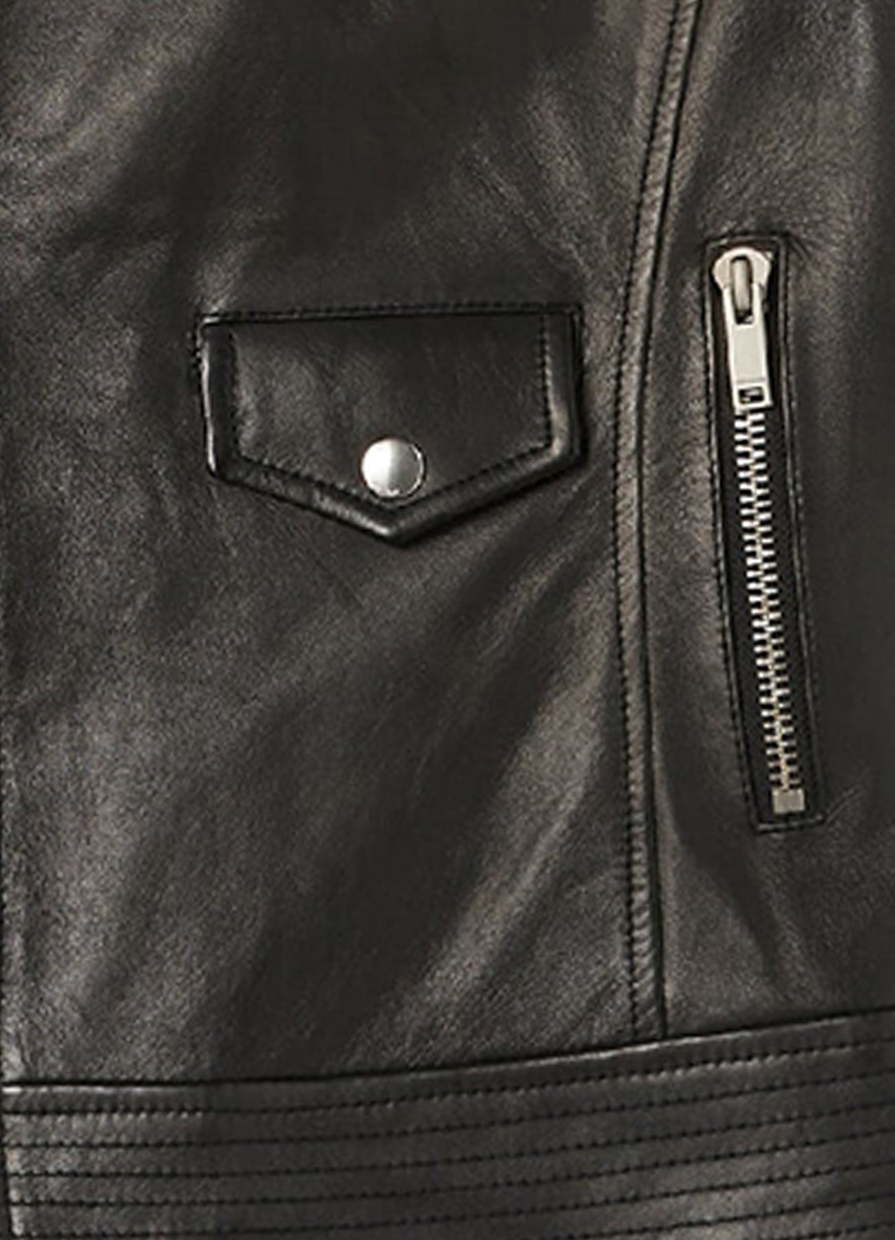 Womens Regular Fit Black Biker Leather Vest