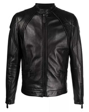 Mens Black Moto Leather Jacket
