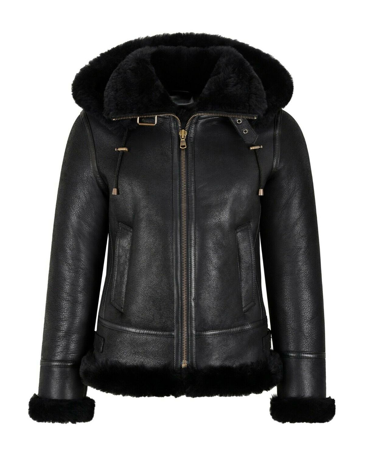 Women's B3 Bomber Hooded Classic Shearling Jacket