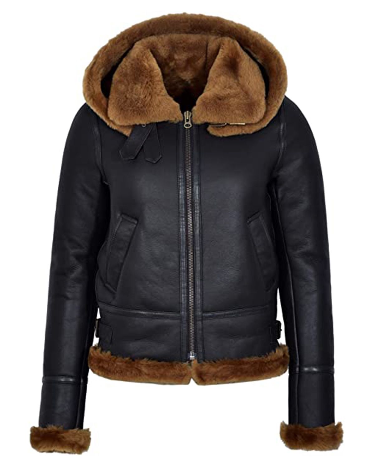 Women's Black Hooded B3 Flying Jacket