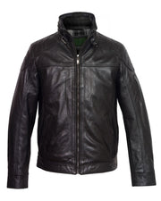 Mens Genuine Leather Motorcycle Black Jacket