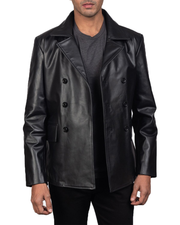 Men's Naval Real Leather Peacoat