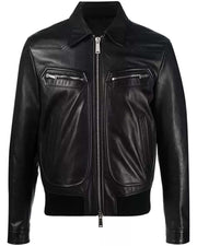 Mens Classic Leather Biker Jacket