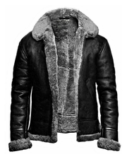 Men's Grey RAF Aviator Pilot Flying B3 Bomber Real Leather Jacket