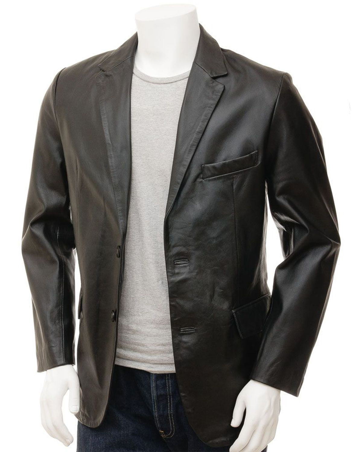 Men's Simple Leather Blazer